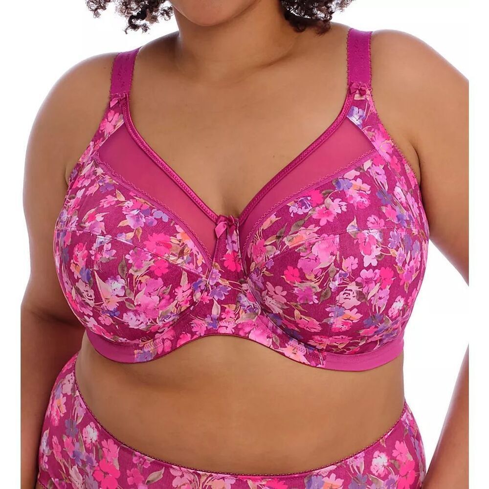 Elomi NWT Goddess Kayla Banded Unlined Underwire Floral Bra 36L